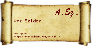 Arz Szidor névjegykártya